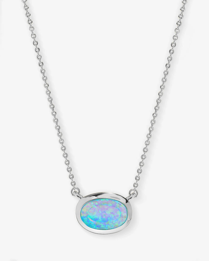 She's a Boss Pendant Necklace - Blue Opal