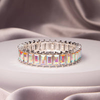 Oversize Baguette Cut Crystal Stretch Bracelet