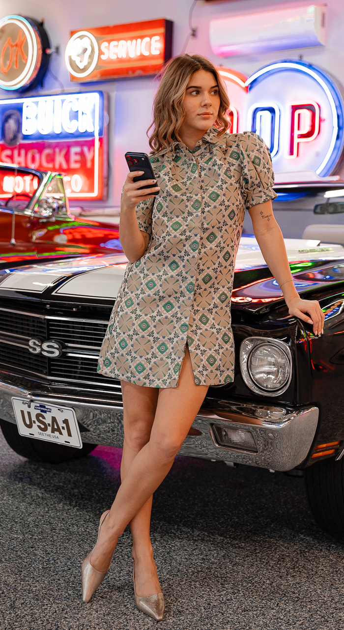 Vivienne Tile Jacquard Mini Dress