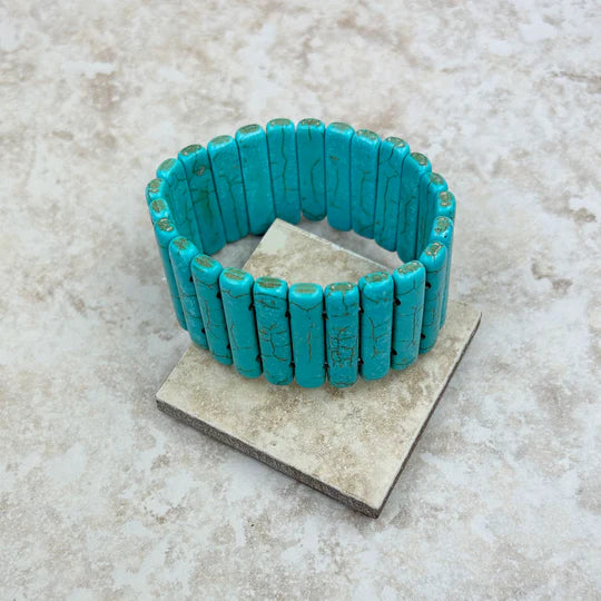 Turquoise Bar Stretch Bracelet