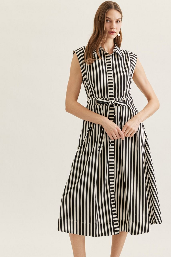 Monroe Striped Belted Dress