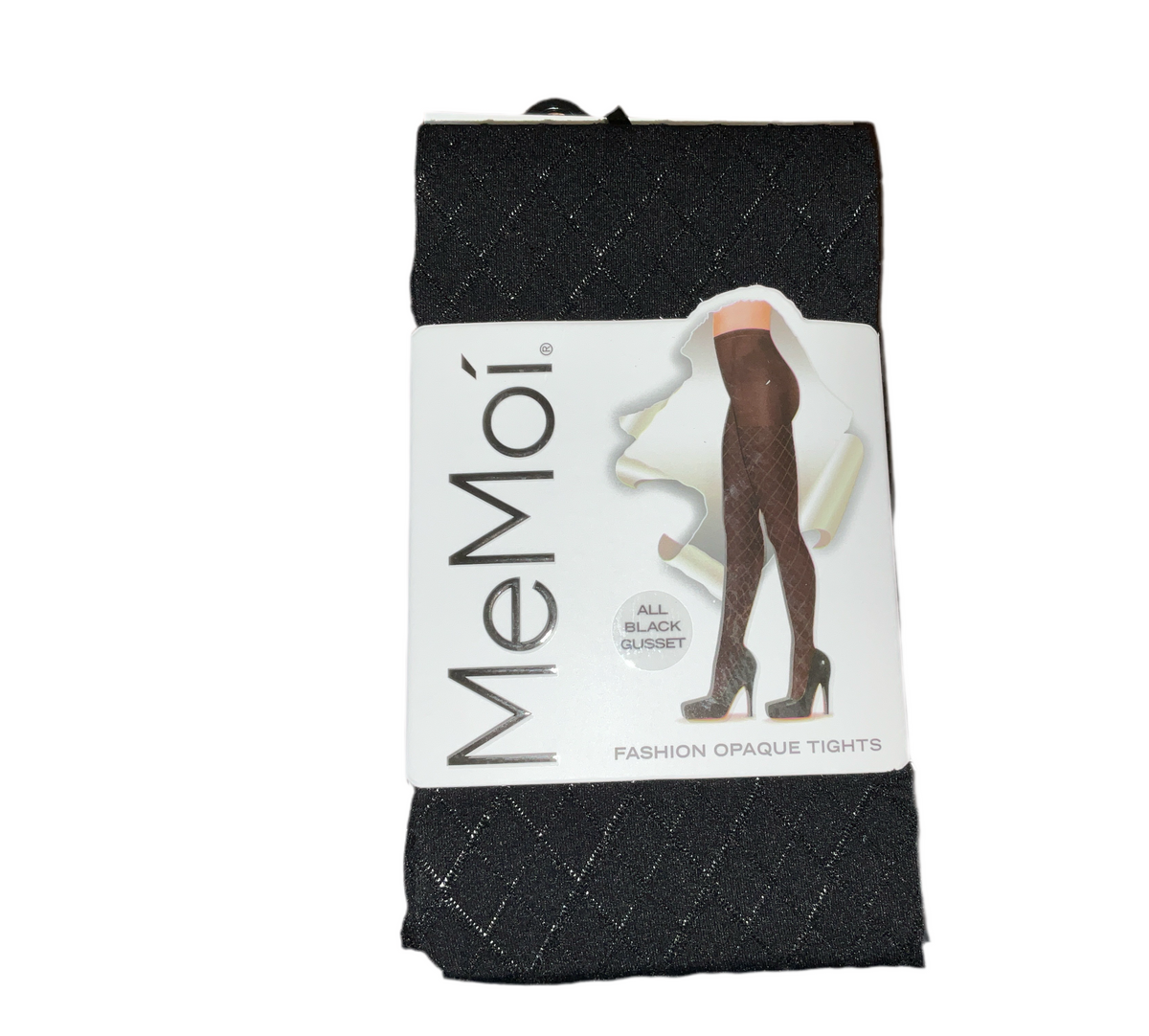 MeMoi Black Diamond Fashion Opaque Tights L/XL