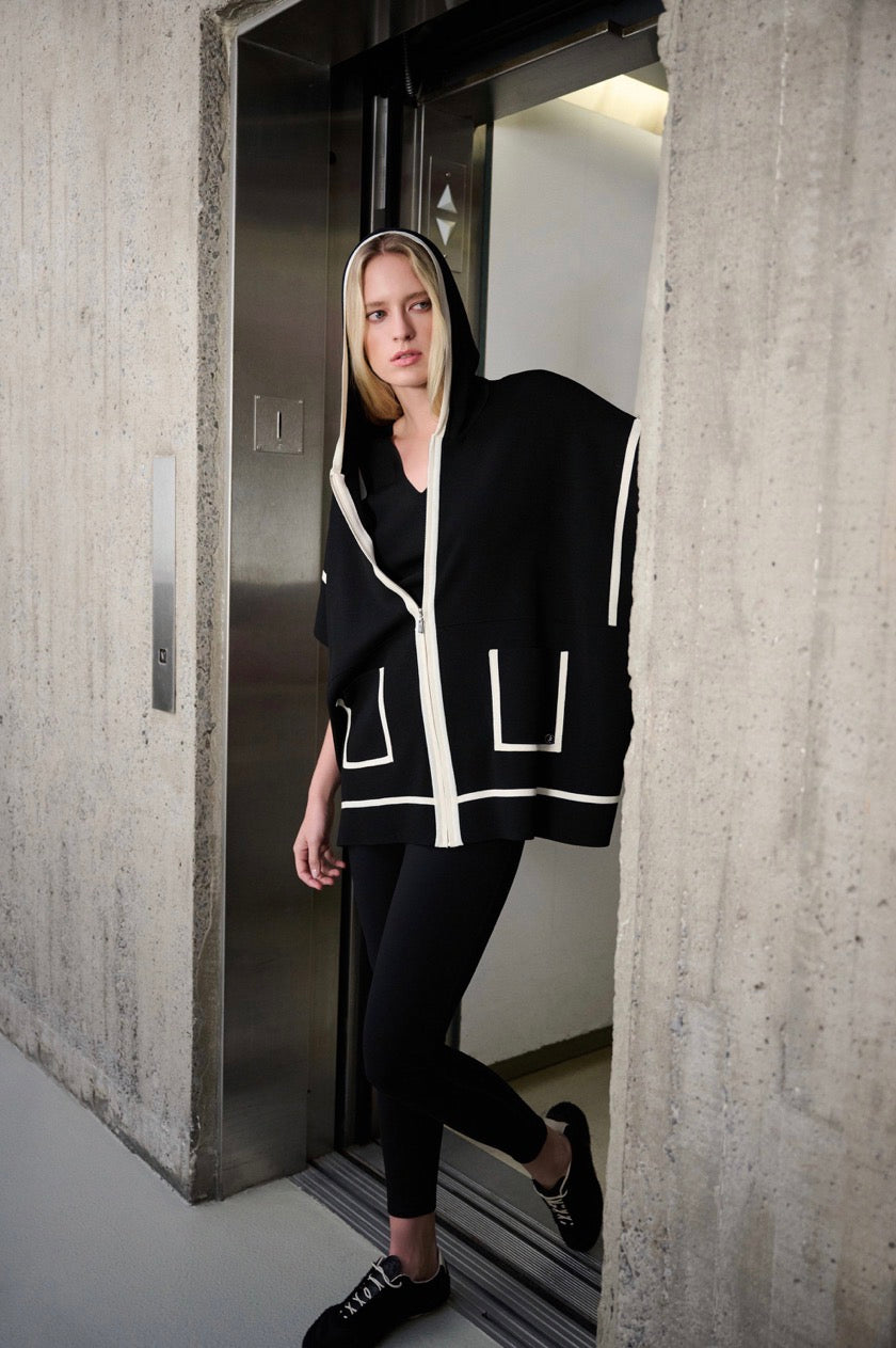 Dry Viscose Hooded Boxy Jacket