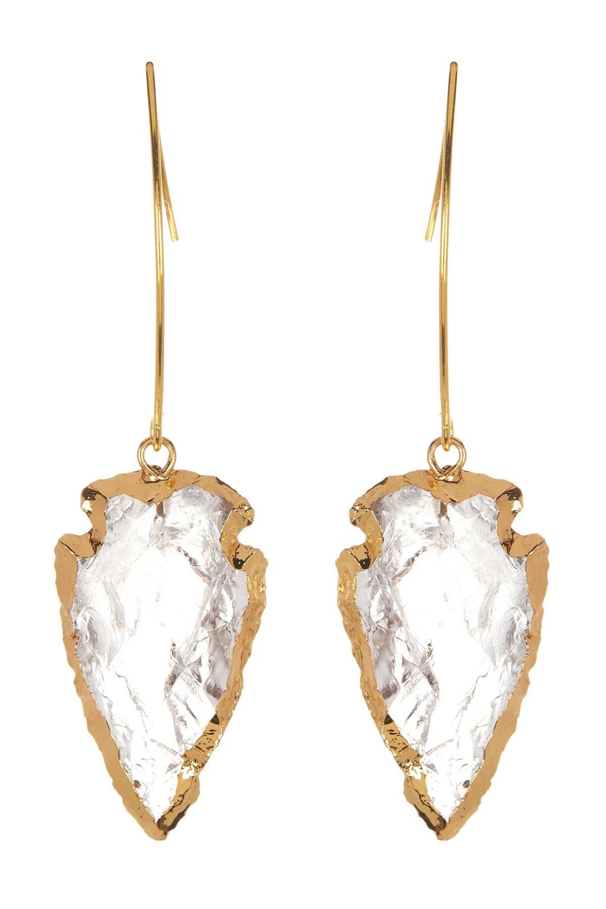 Arrowhead Earrings - Clear Agate