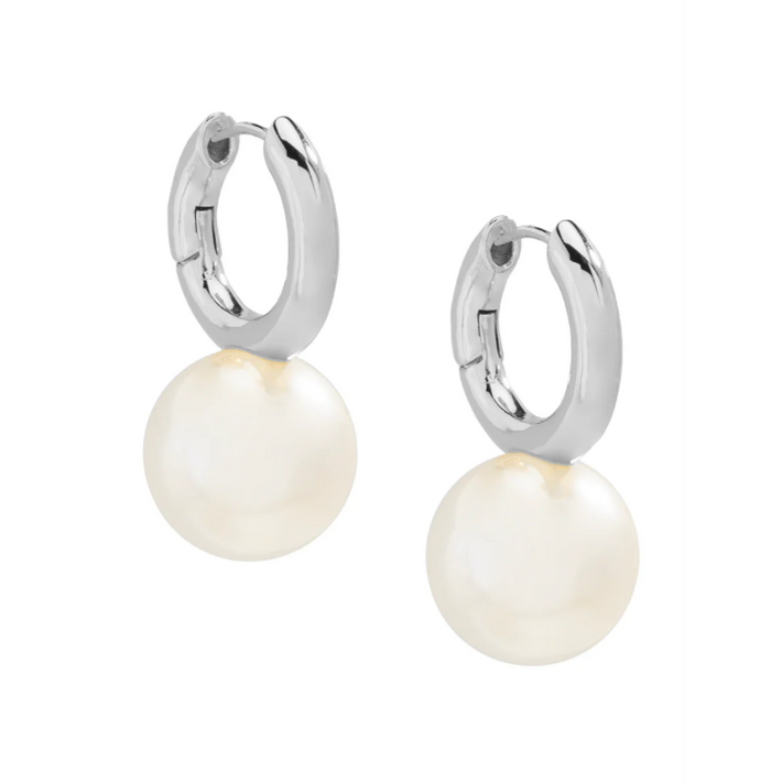 Pearl Drop Huggie Earrings