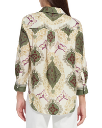 Lysse Ishani Roll Tab Printed Shirt