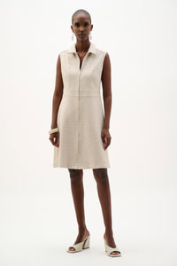 Joseph Ribkoff Bouclé A-Line Dress With Zipped Neckline