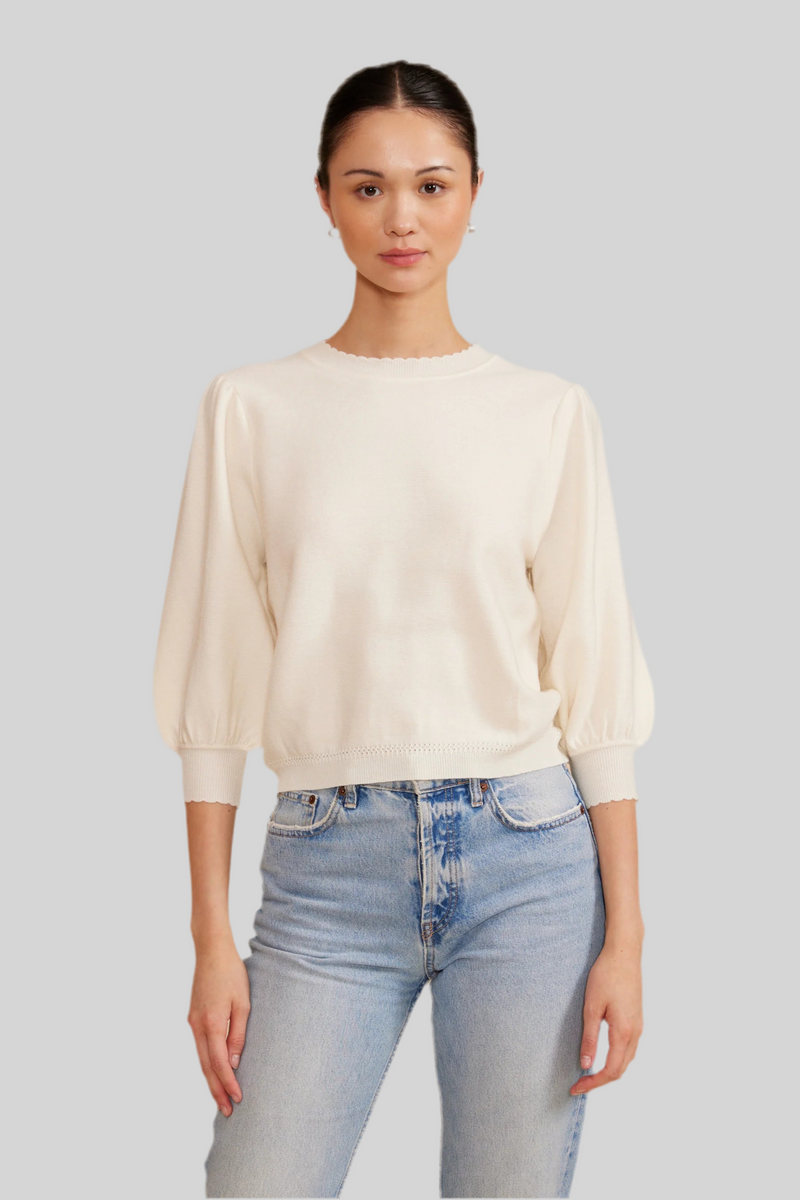 Lucy Paris Ivory Knit Top