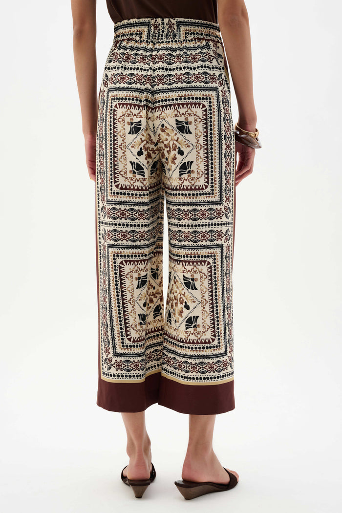 Joseph Ribkoff Scarf Print Wide-Leg Pull-On Pants