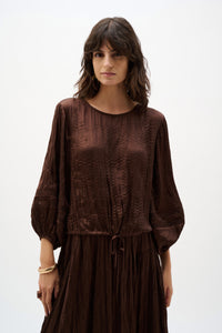 Joseph Ribkoff Pleated Satin Cocoon Top With Pleats