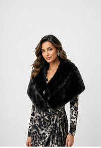 Signature | Faux Fur Shawl Collar Stole