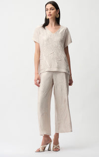 Joseph Ribkoff-Pleated Satin Boxy Pull-On Culotte Pants