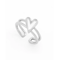 Open Heart Adjustable Ring Jewelry