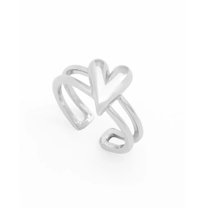 Open Heart Adjustable Ring Jewelry