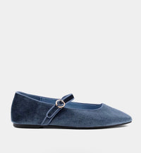 Annabelle Denim Velvet Ballet Flats