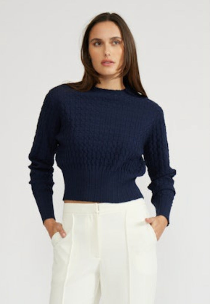 Lucy Paris- Barton Knit Top- Navy