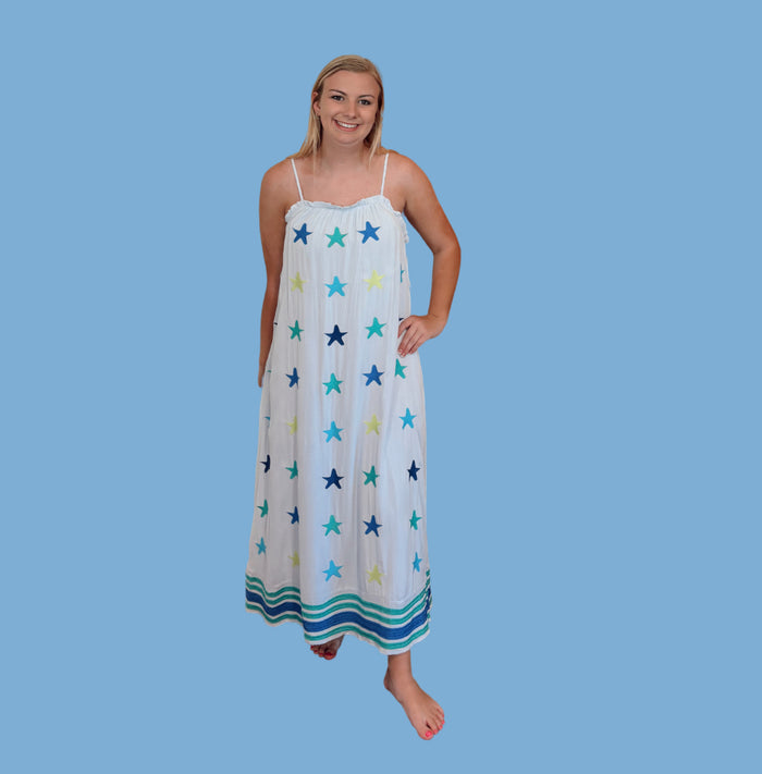 J Marie Blue Multi Starfish Dress