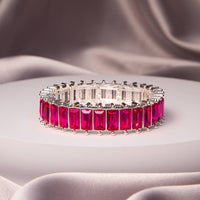Oversize Baguette Cut Crystal Stretch Bracelet