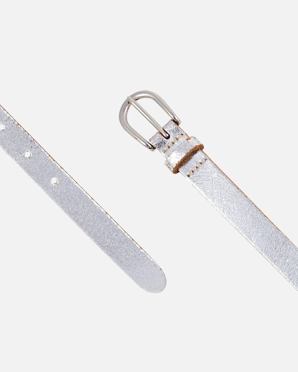 Eva | Metallic Skinny Fun Full Grain Leather Belt Women
