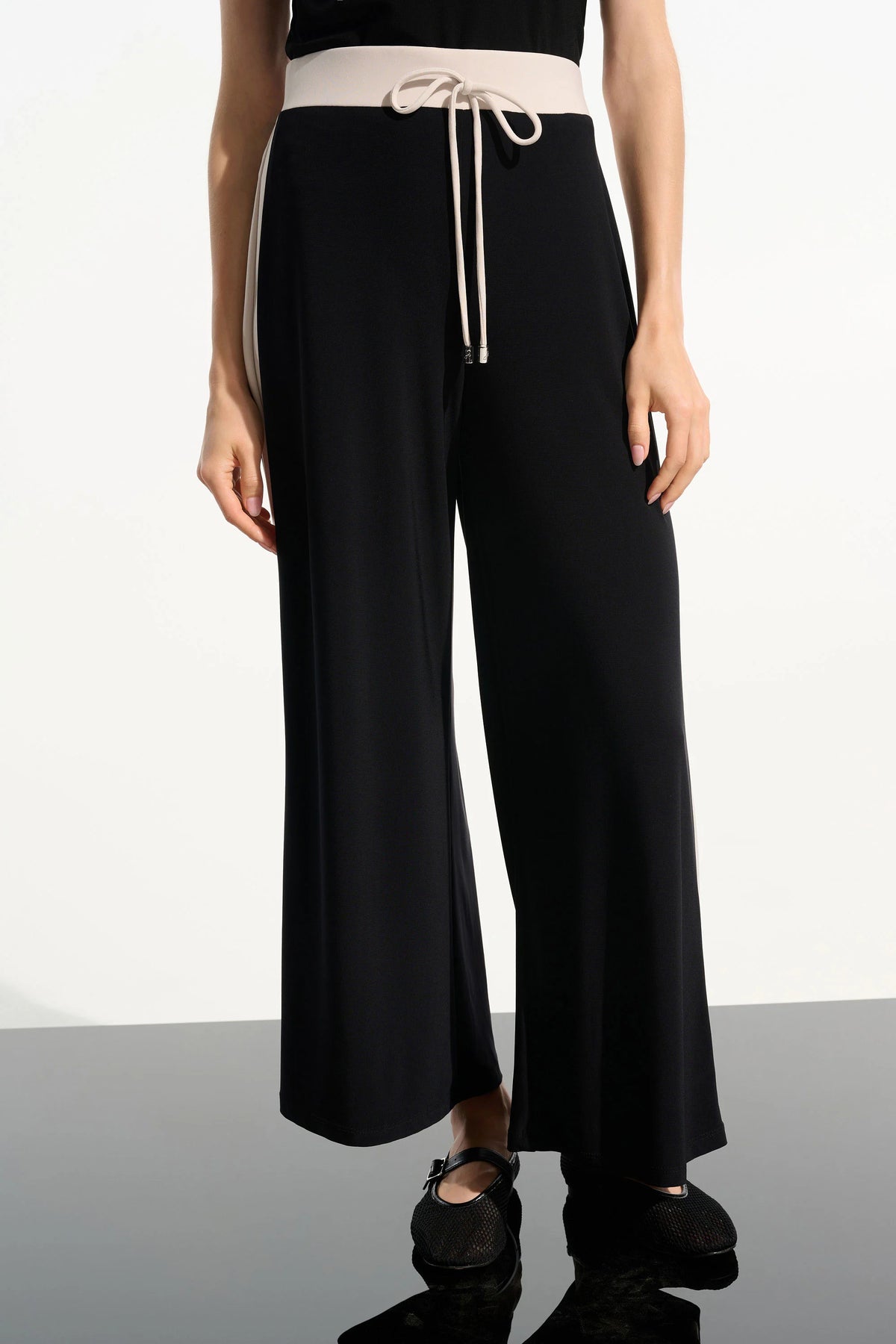 Joseph Ribkoff Silky Knit Color Block Wide Leg Pull-On Pants