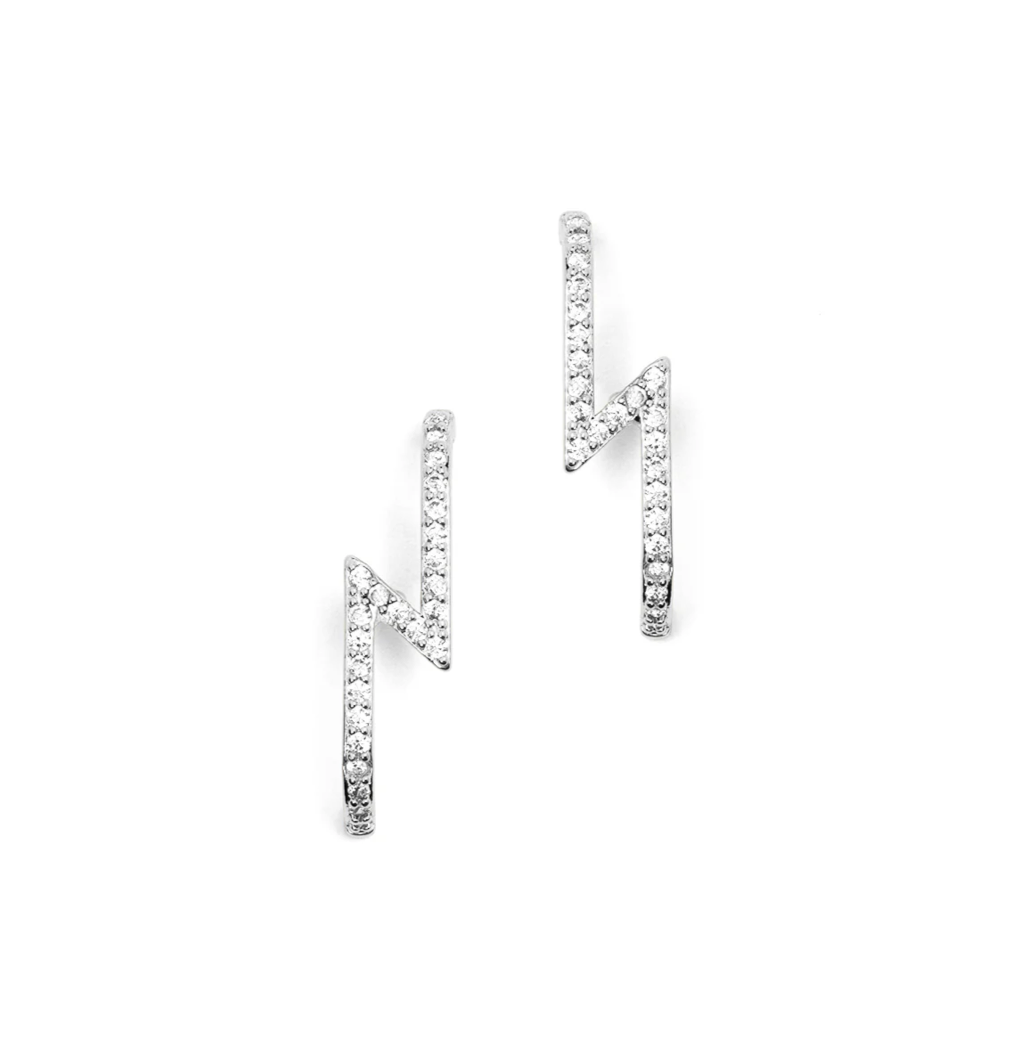 Pave Lightning Bolt Stud Earring Jewelry