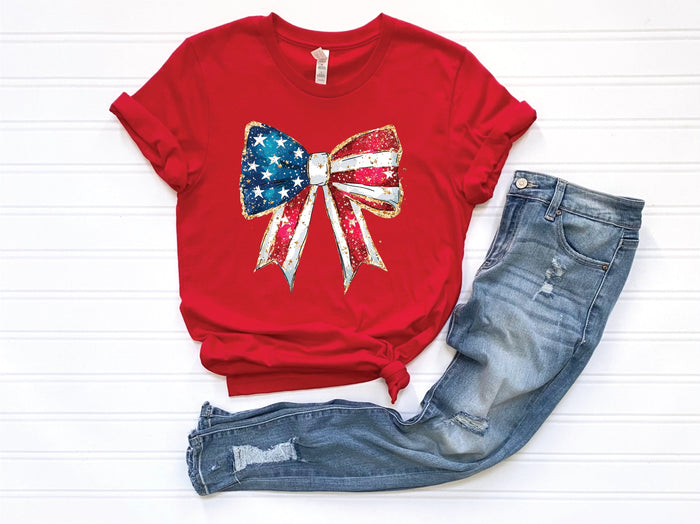American Flag Bow GRAPHIC TEE