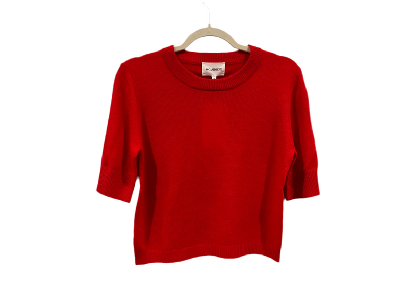 W.Cashmere Celina Short Sleeve Pullover-Red