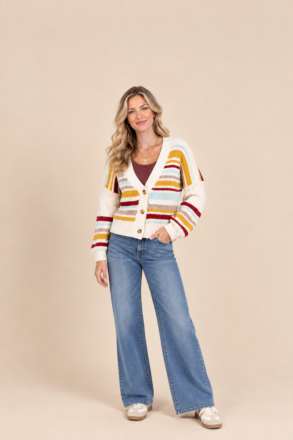 The Autumn Avenue Striped Cardigan