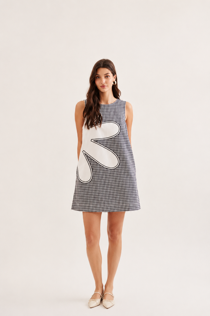 Midnight Garden Gingham Dress