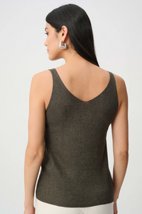 Metallic Knitted Camisole with Rhinestones