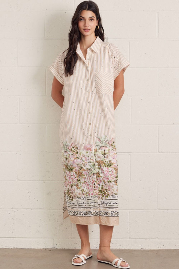 Palm Paradise Shirt Dress