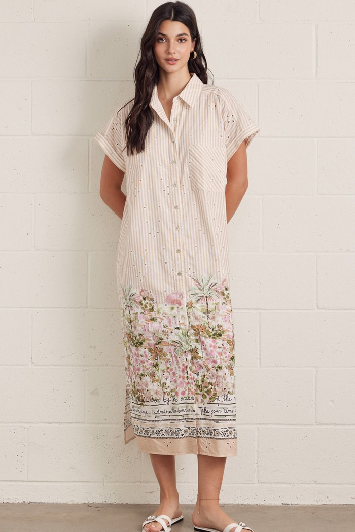 Palm Paradise Shirt Dress