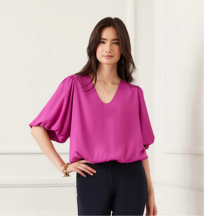 Karen Kane Orchid Puff Sleeve Top