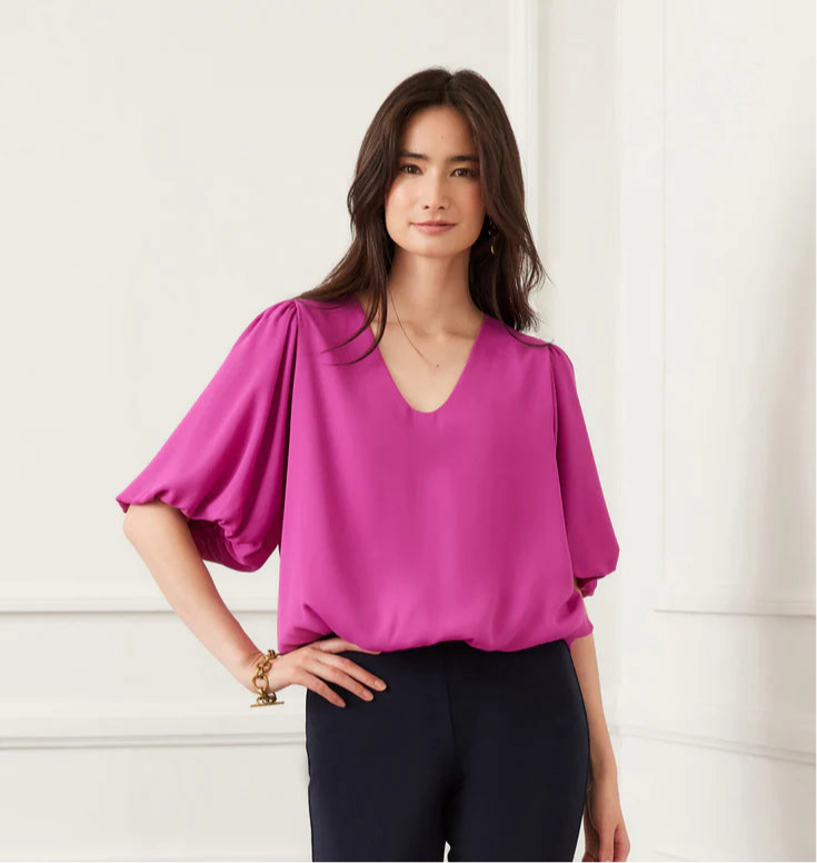 Karen Kane Orchid Puff Sleeve Top
