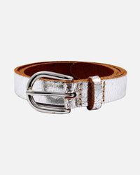 Eva | Metallic Skinny Fun Full Grain Leather Belt Women