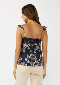 Ruffle Strap Lace Trim Tank