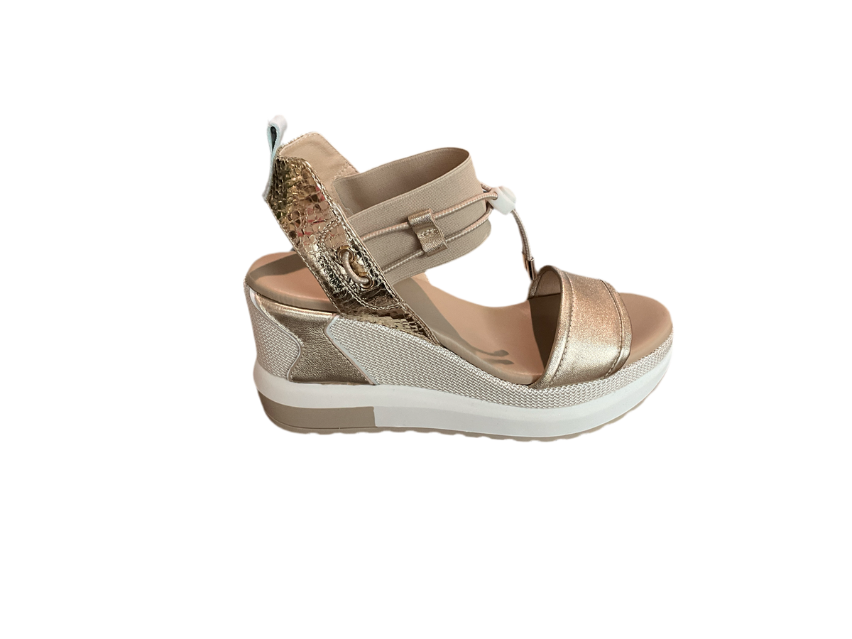 Italian Bungee Platform Wedge Sandal