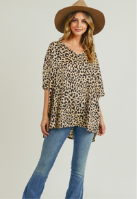 Jodifl Satin Leopard Print Top