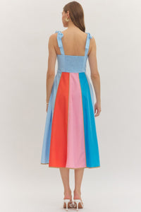 Summer Sorbet Panel Midi Dress