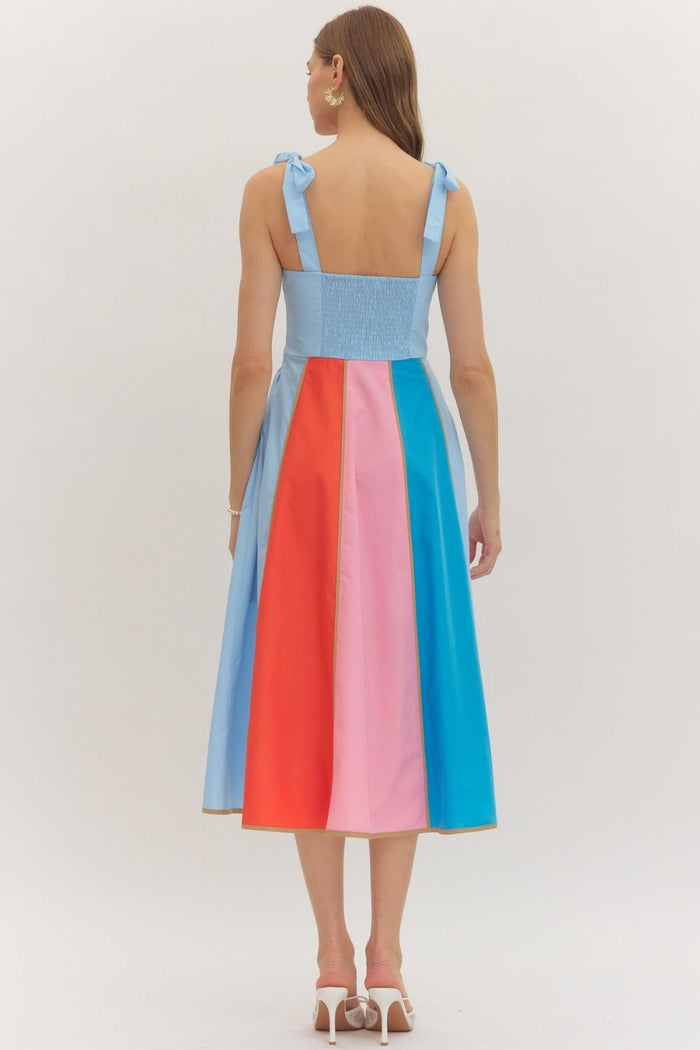 Summer Sorbet Panel Midi Dress
