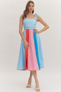 Summer Sorbet Panel Midi Dress