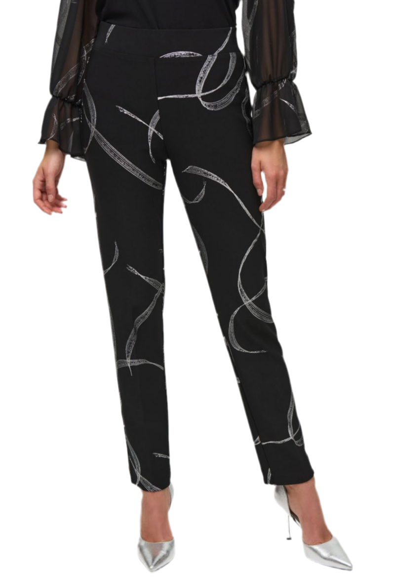 Joseph Ribkoff Black & Silver LDS Pant