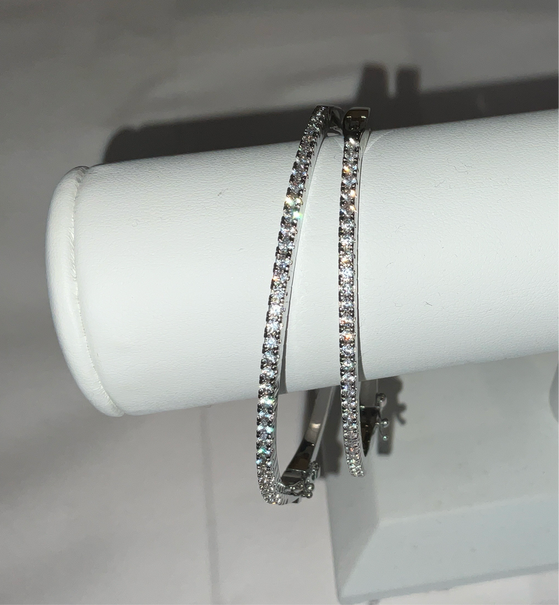 Silver Diamond Bangle