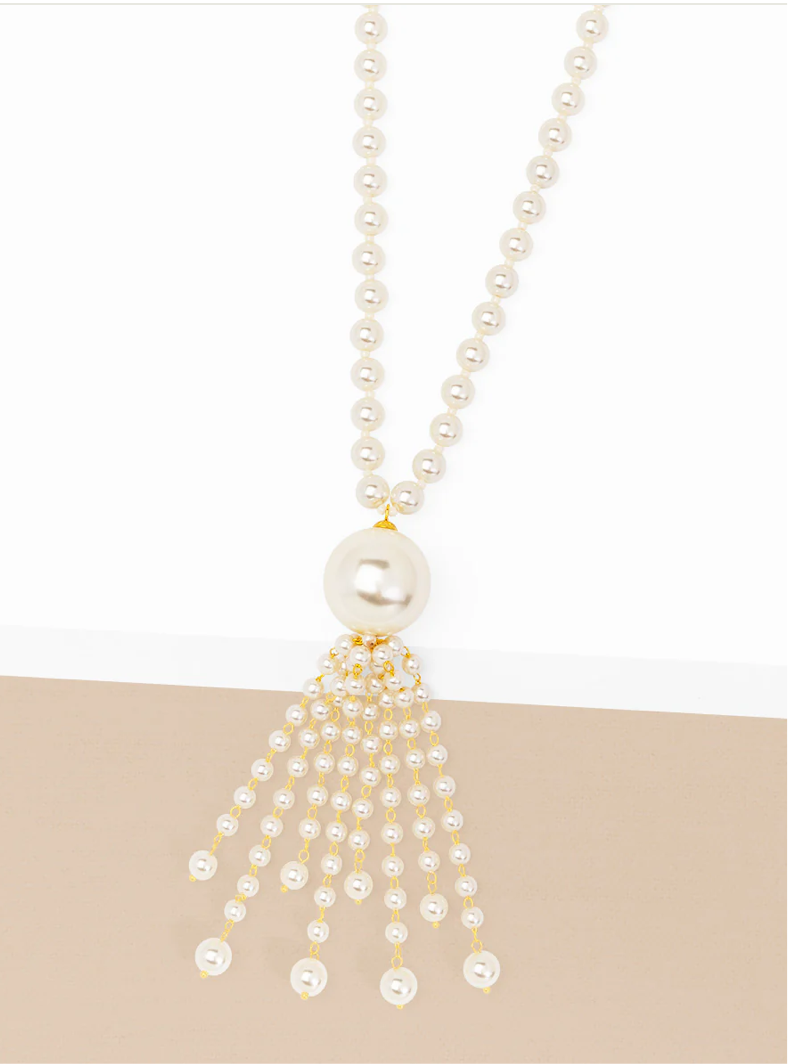 Pearl Tassle Long Necklace