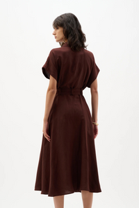 Joseph Ribkoff Linen Blend Fit And Flare Shirt Dress With Sash