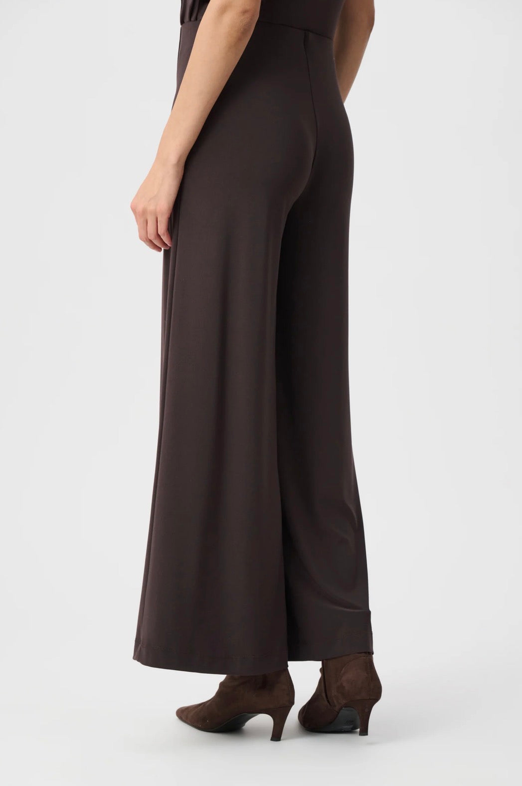 Front‑Slit Wide‑Leg Pants- Mocha