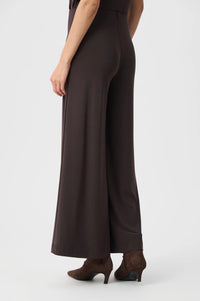 Front‑Slit Wide‑Leg Pants- Mocha