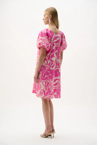 Joseph Ribkoff Stretch Cotton Floral Print Trapeze Dress
