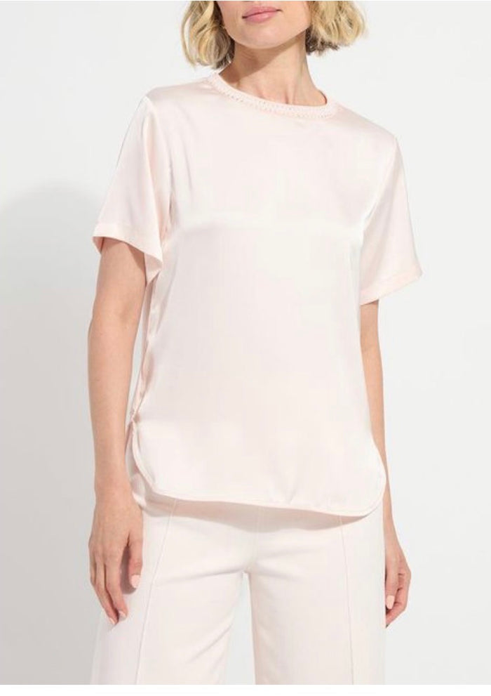 Lysse Jenika Crochet Neck Band Mix Media Top