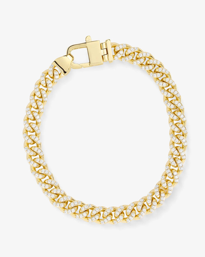 Pavé Julian Cuban Chain Bracelet - Gold